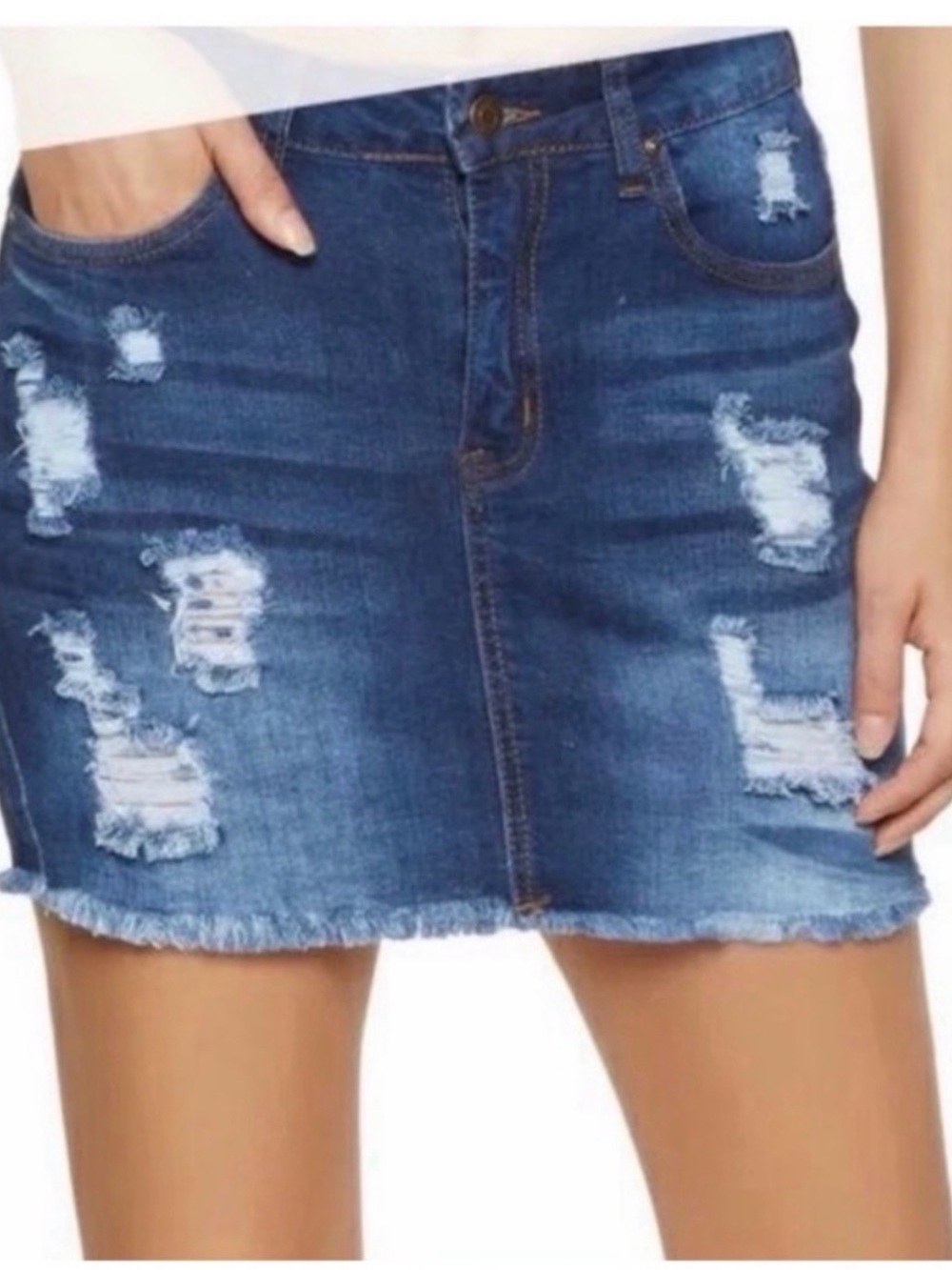 Wax Jean mini skirt
